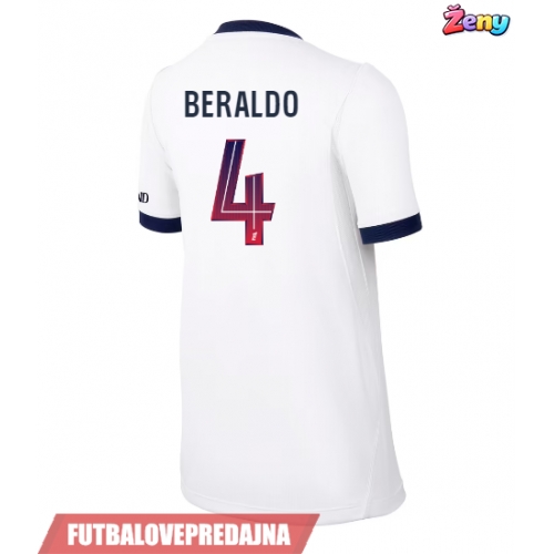Lacne Ženy Futbalové dres Paris Saint-Germain Lucas Beraldo #4 2026-27 Krátky Rukáv - Preč